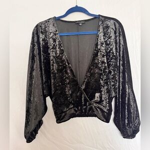 Revolve black velvet top